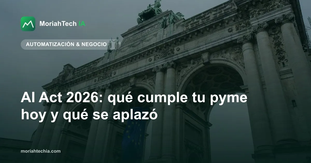 AI Act 2026: qué cumple tu pyme hoy y qué se aplazó