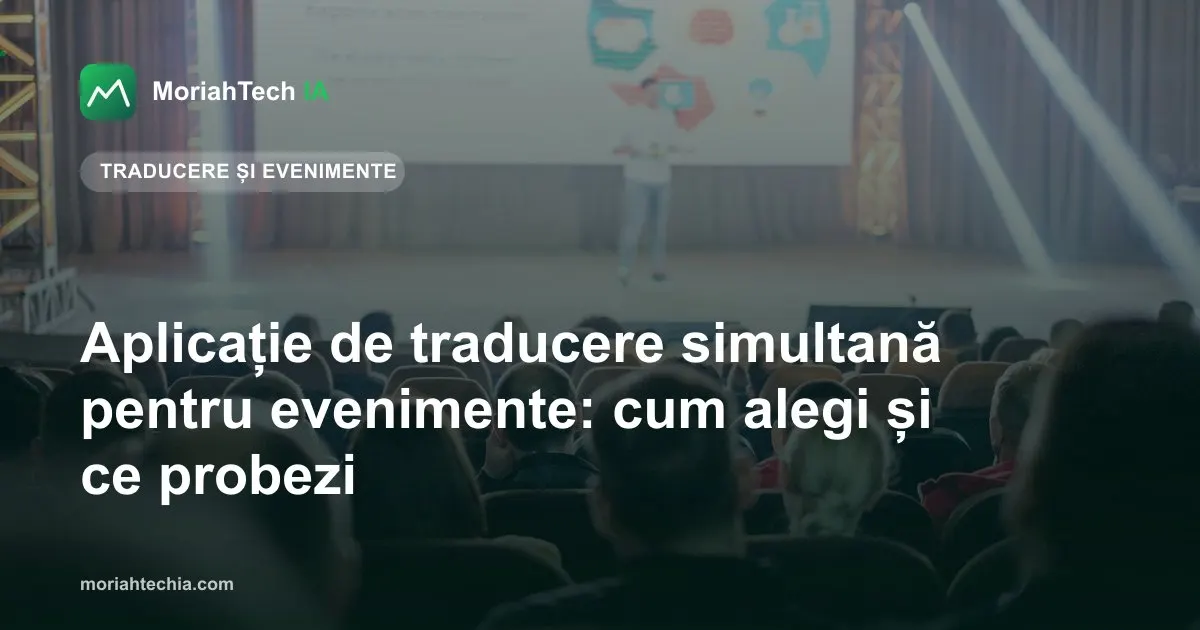 Public într-un auditoriu, urmărind un vorbitor și ecranul unei prezentări.