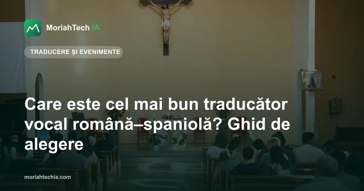 O congregație în băncile unei biserici creștine, în fața altarului și a unui crucifix.