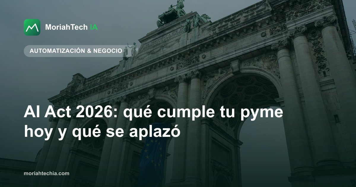 AI Act 2026: qué cumple tu pyme hoy y qué se aplazó